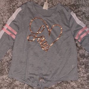 “Love” Heart Light Grey Long Sleeve